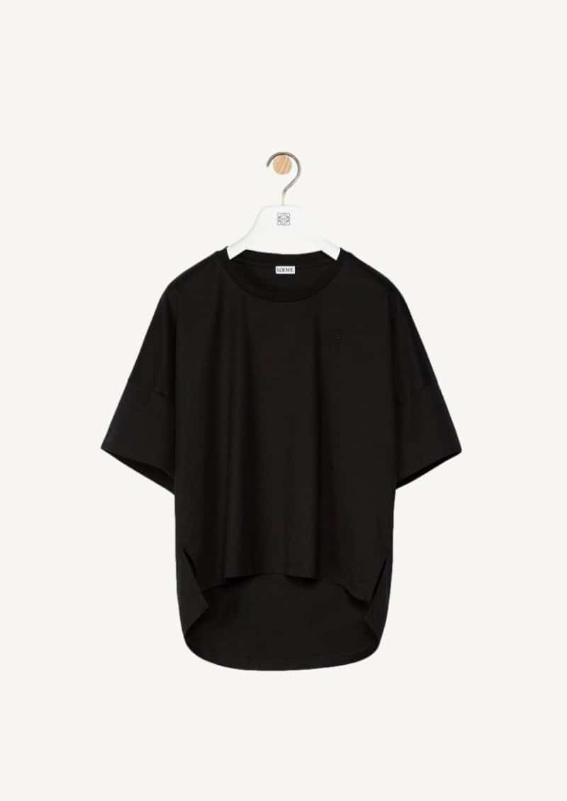 Black Anagram cropped t-shirt in cotton