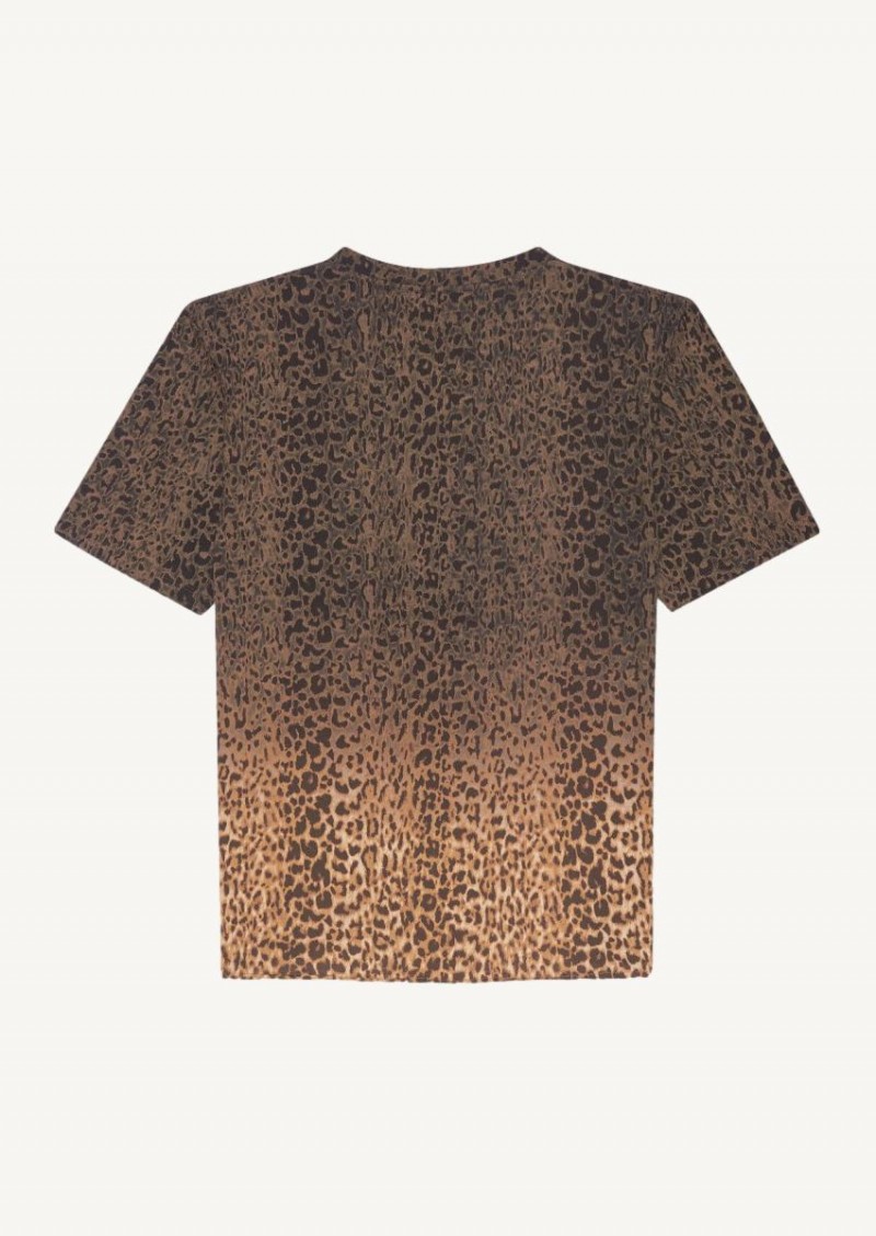 Leopard print tie-dye t-shirt
