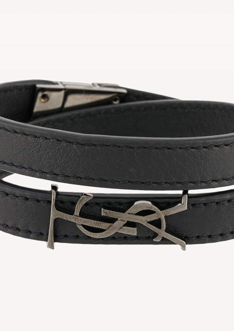 Bracelet double tour Opyum noir et gun metal