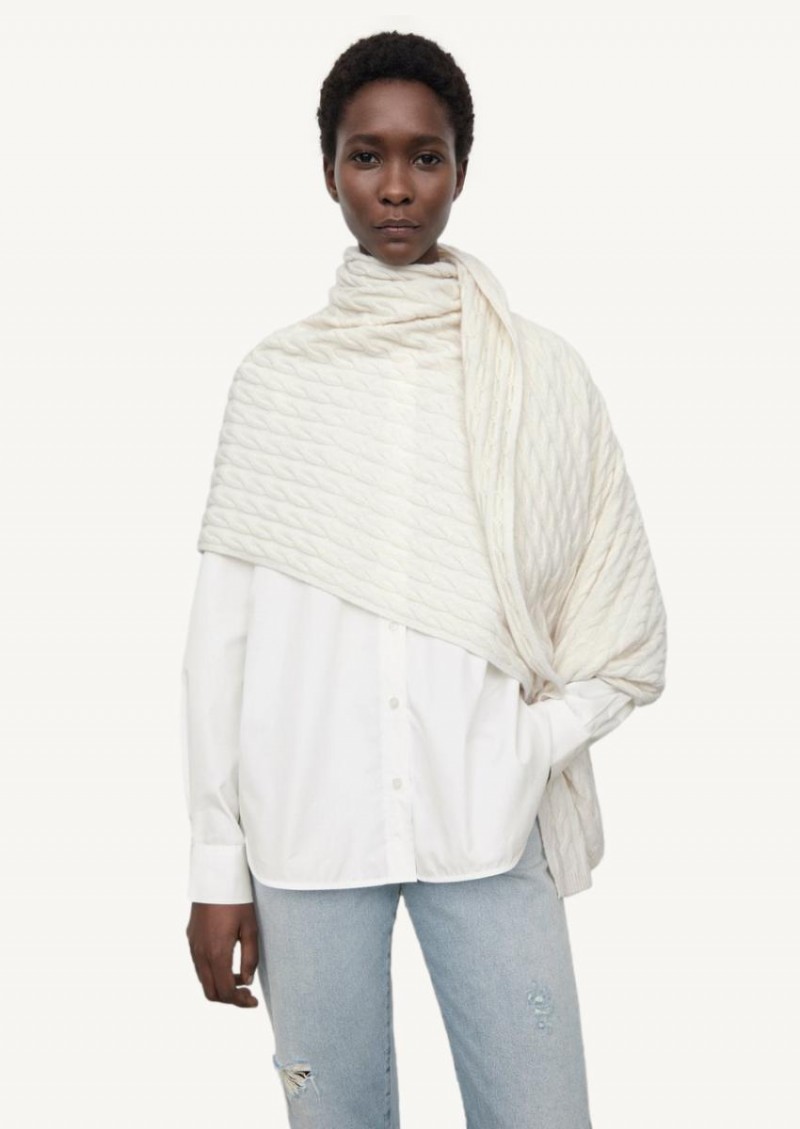 Echarpe torsadée en cachemire off white