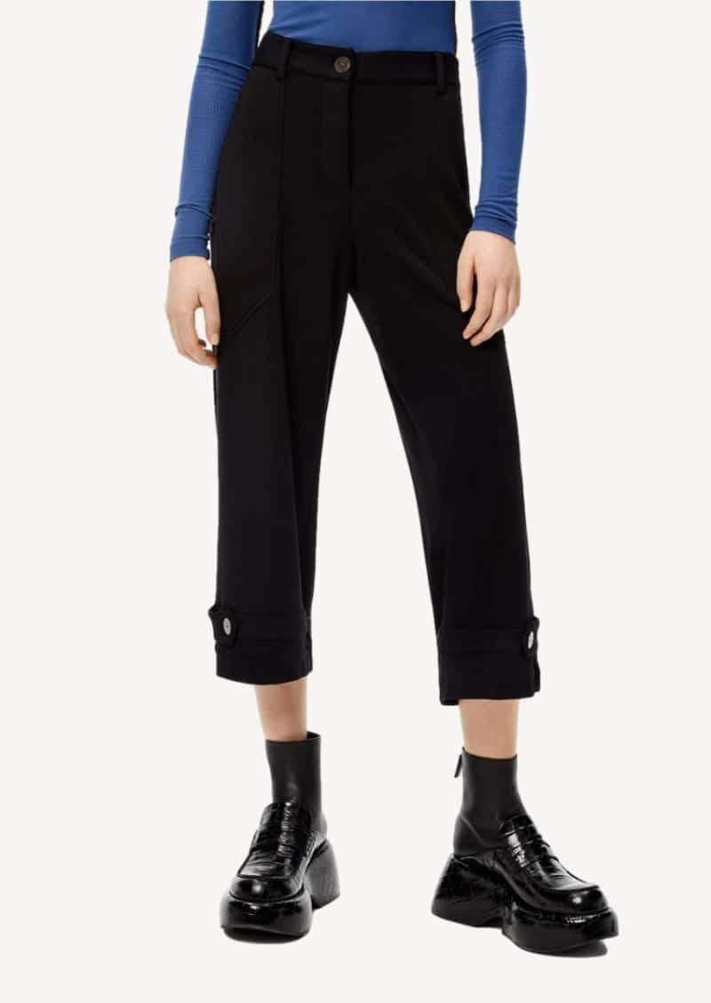 Pantalon court fuselé noir