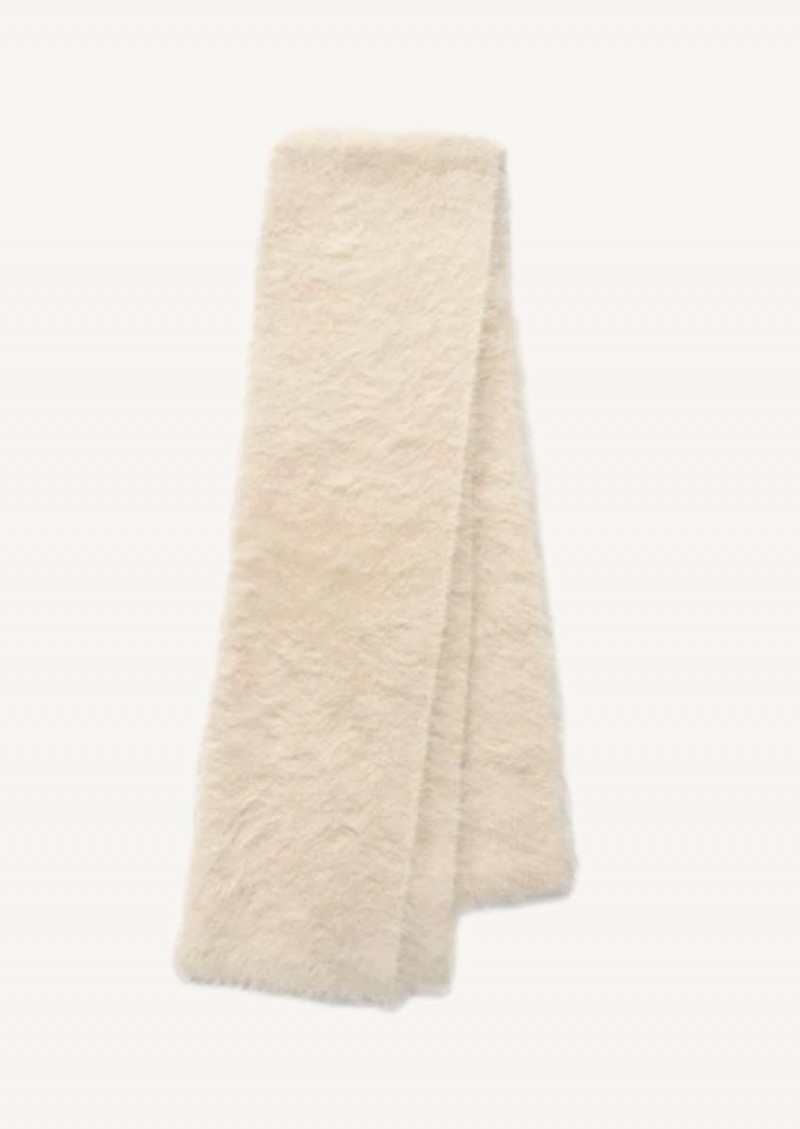 Creme Alpaca knit scarf