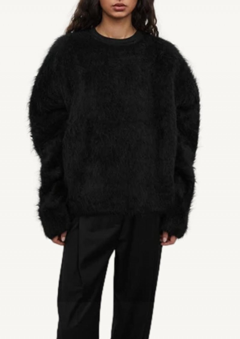 Black Boxy alpaca knit