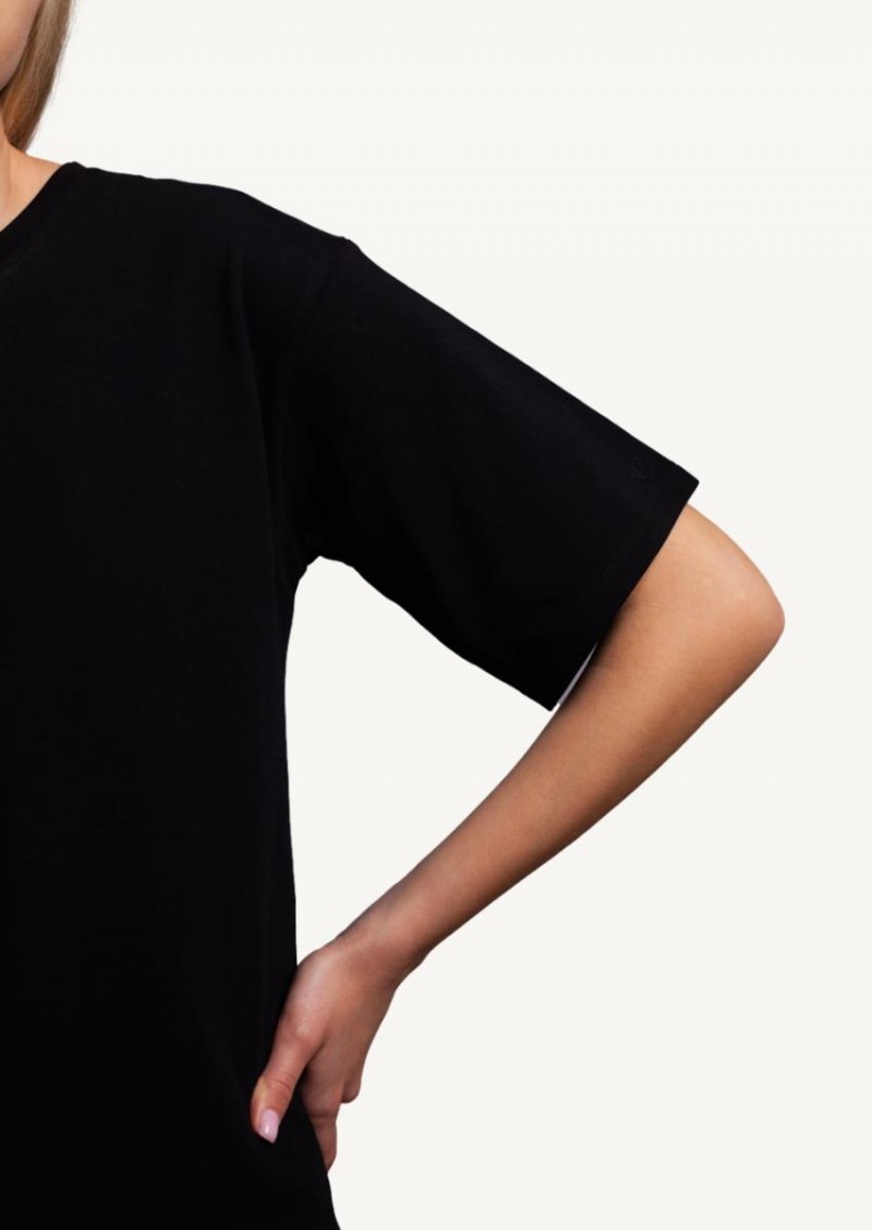 Lipari Black Cotton T-shirt