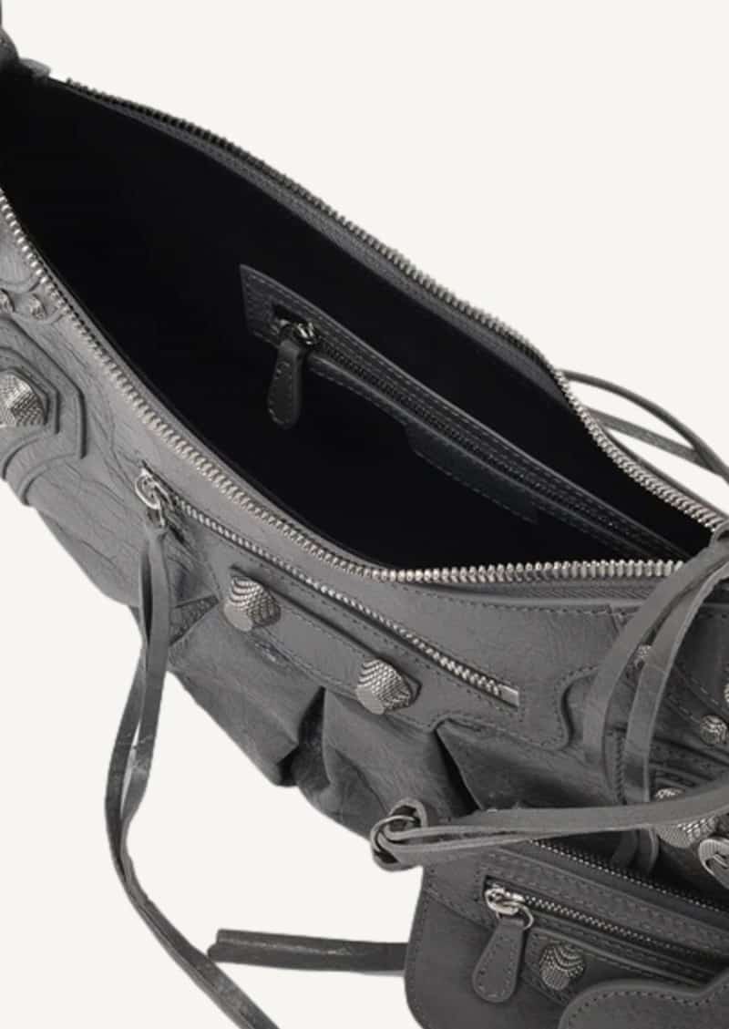 dark grey shoulder bag