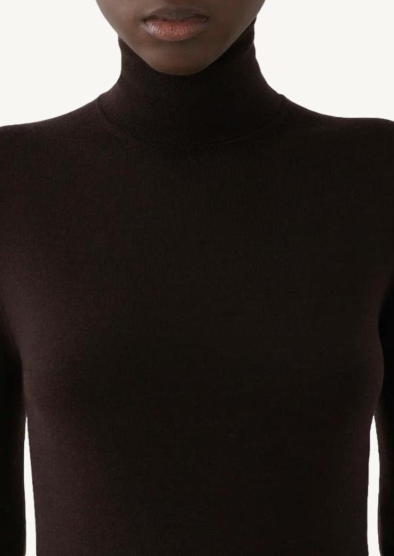 Chocolate brown extra-fine merino knit 