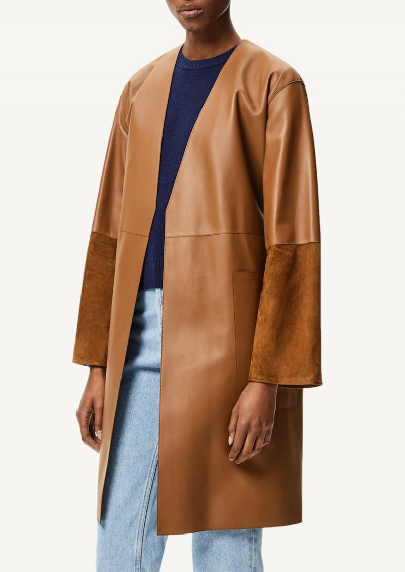 Brown belted short coat