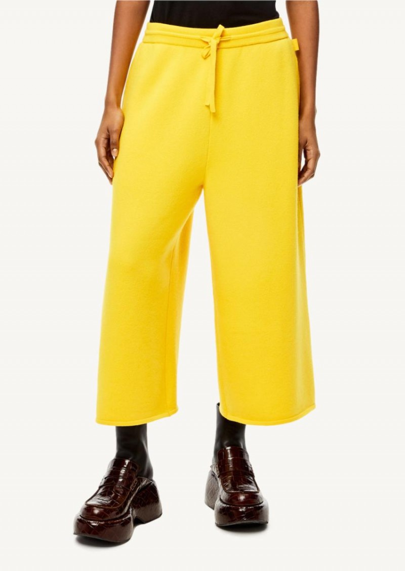 Pantalon en cachemire jaune