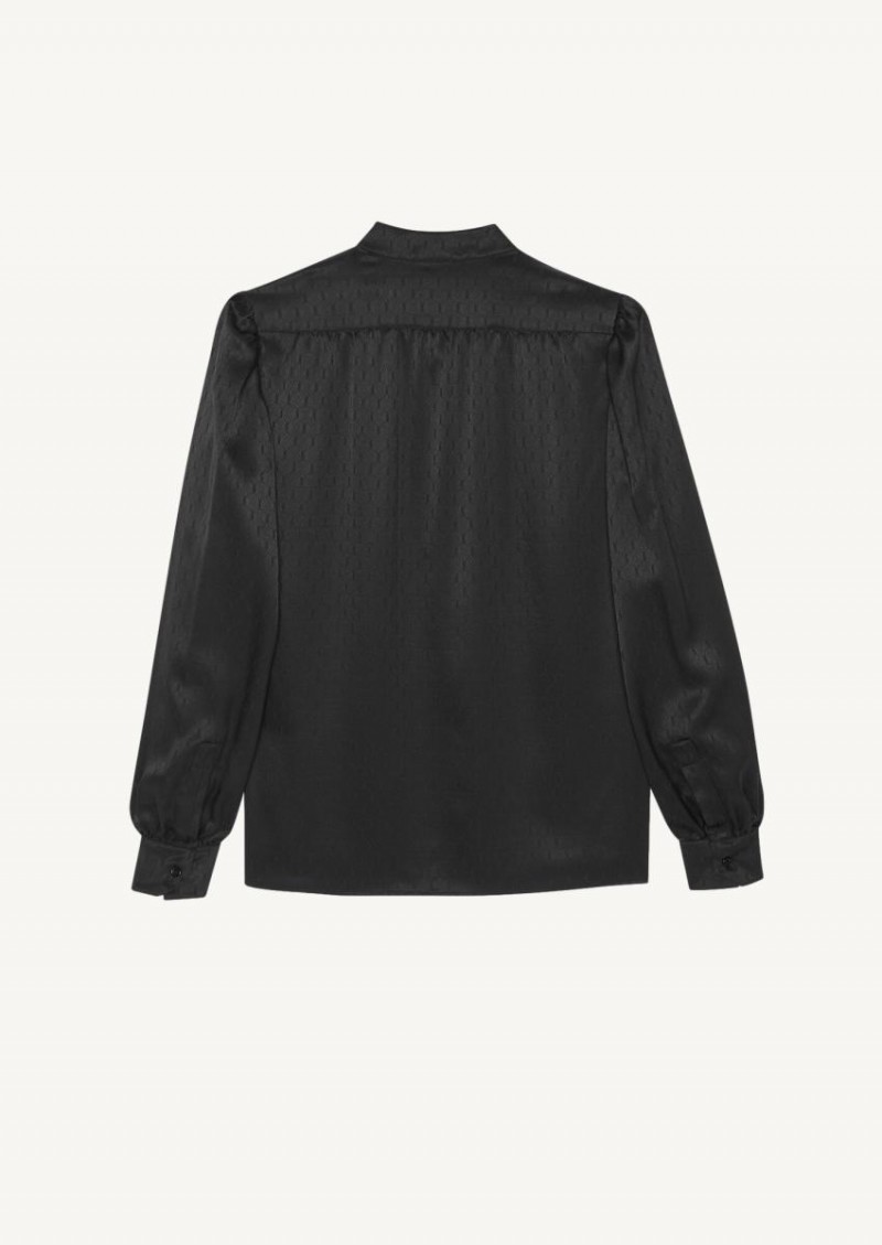 Black monogrammed blouse