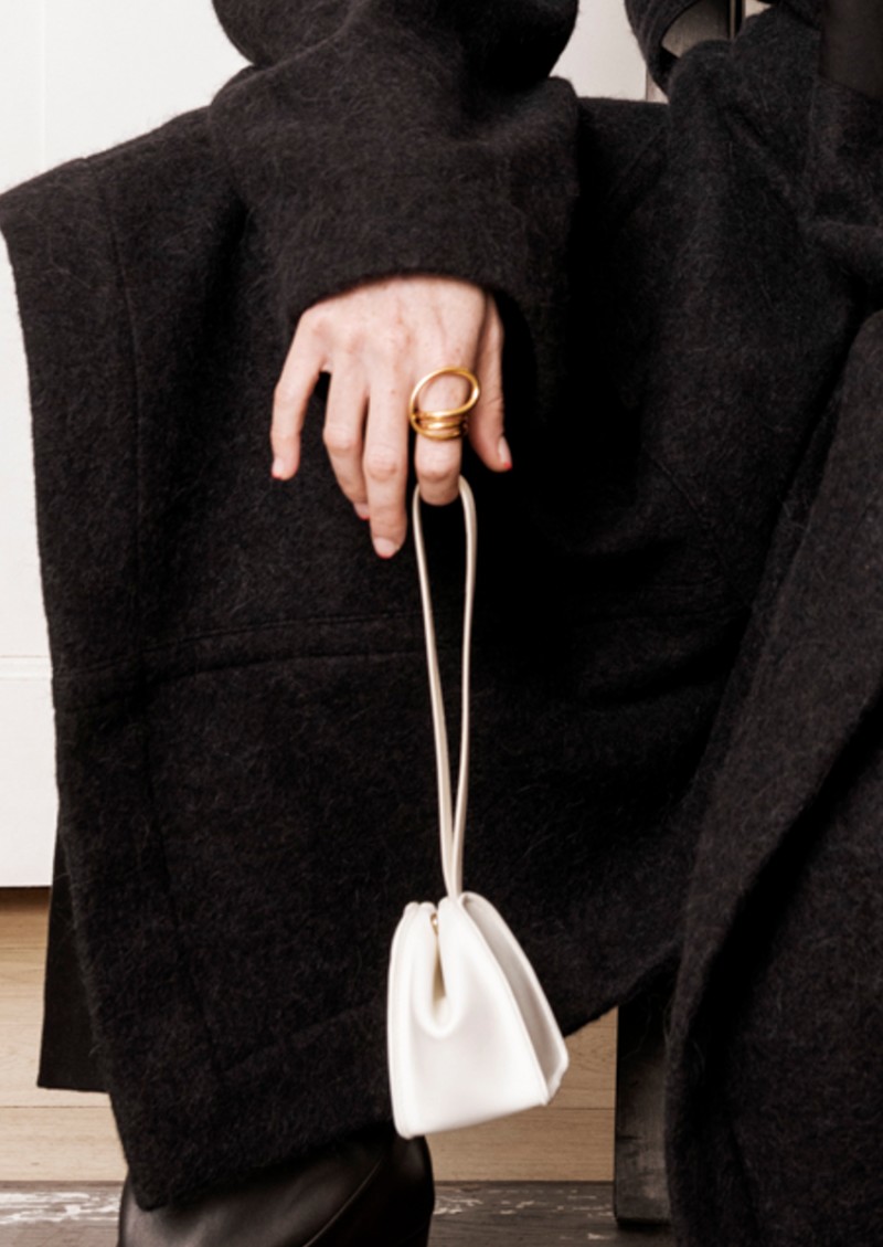 White folded coin purse
