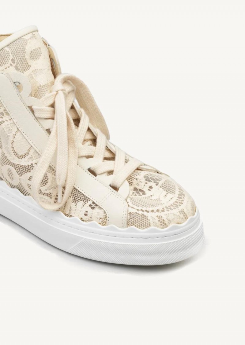 Mild beige Lauren high top sneakers