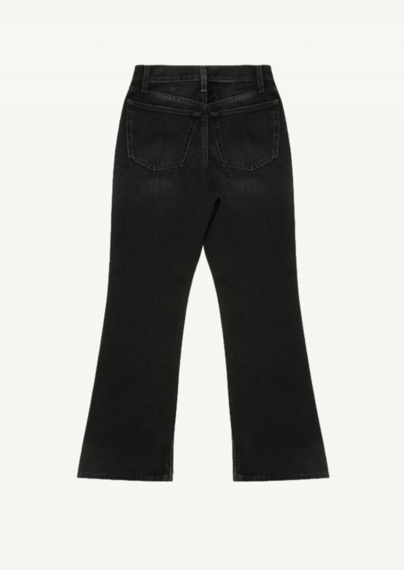 Black faded cropped jean