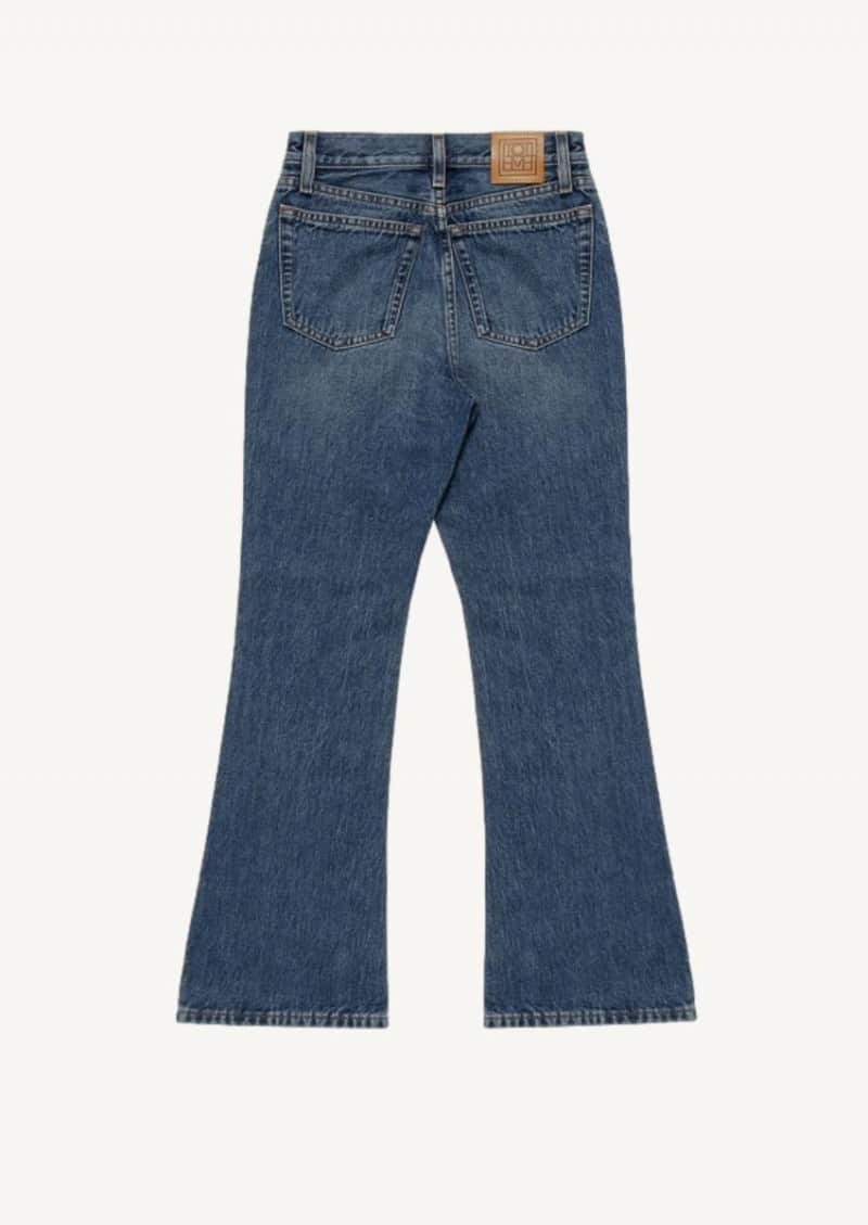 Mid blue cropped jean