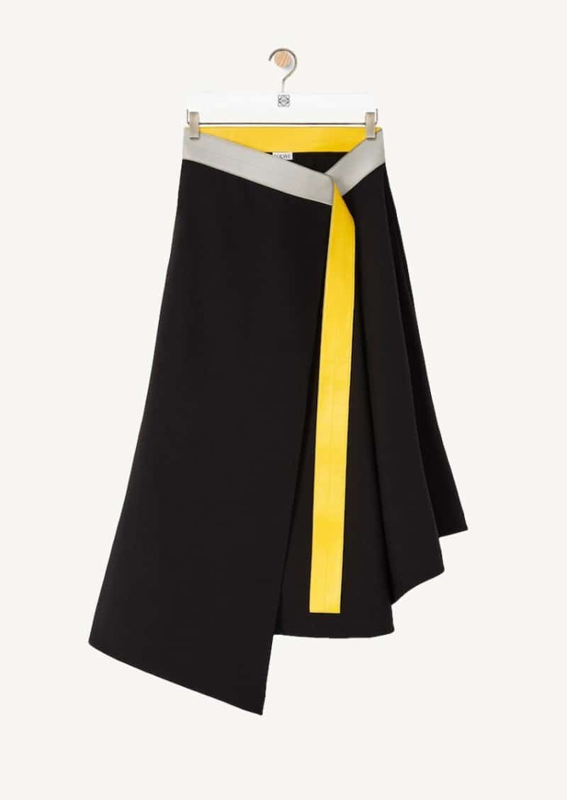 Black Wrap midi skirt