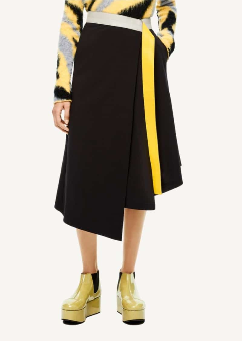 Black Wrap midi skirt
