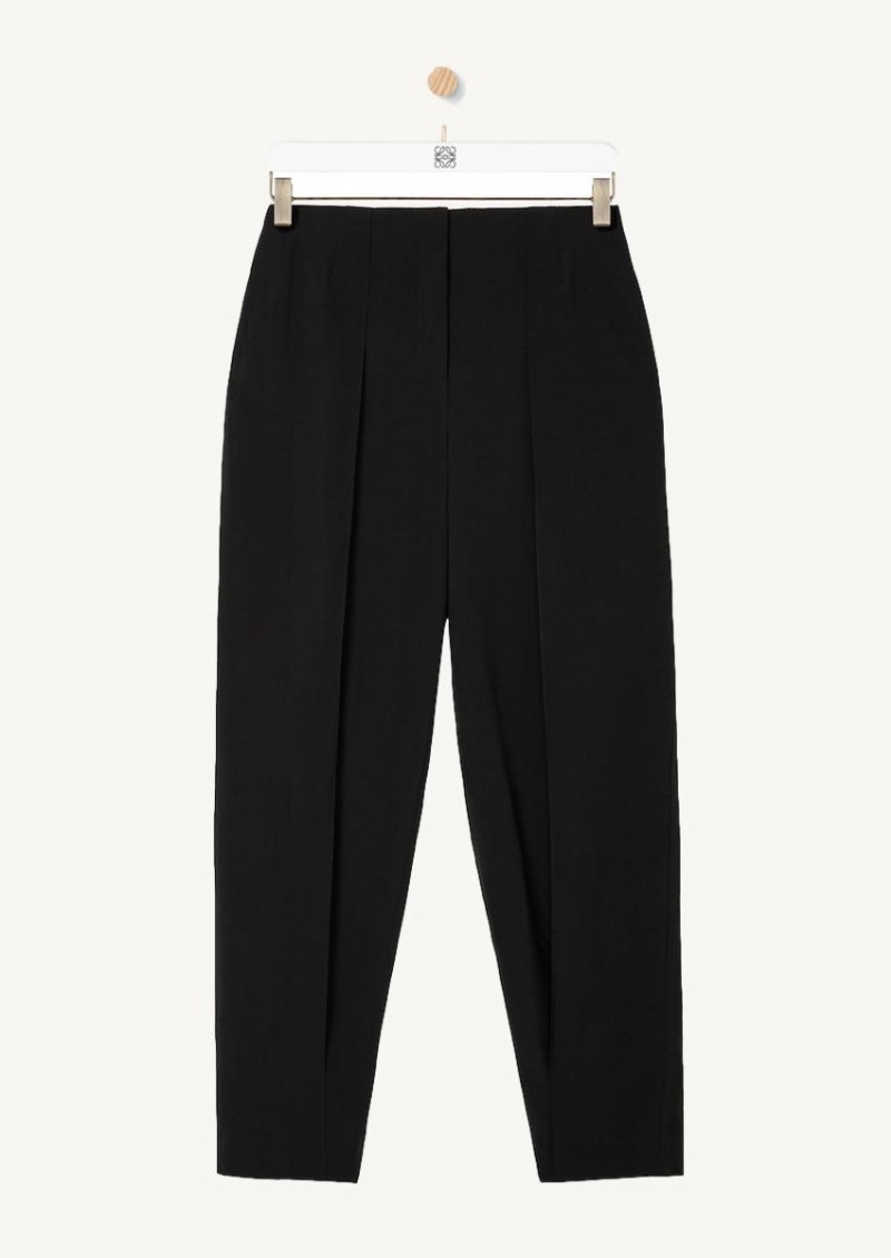 Pantalon carotte à plis noir