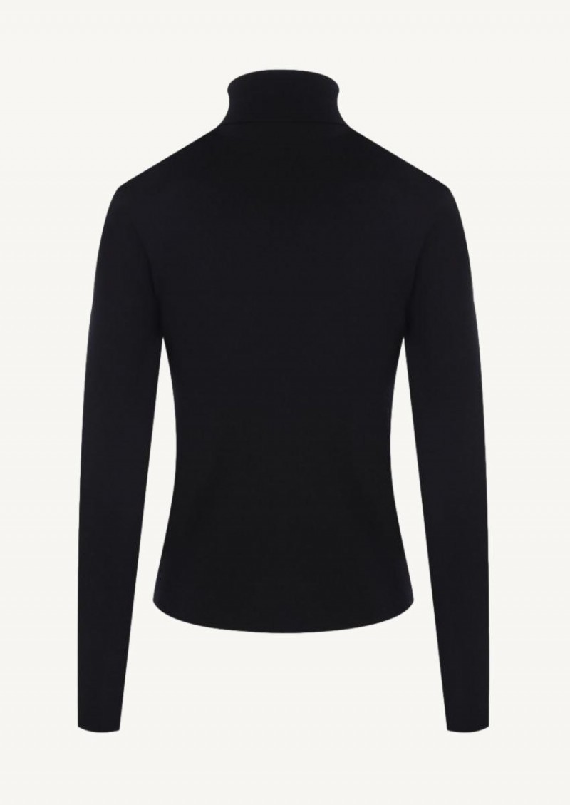 Black logo patch turtleneck