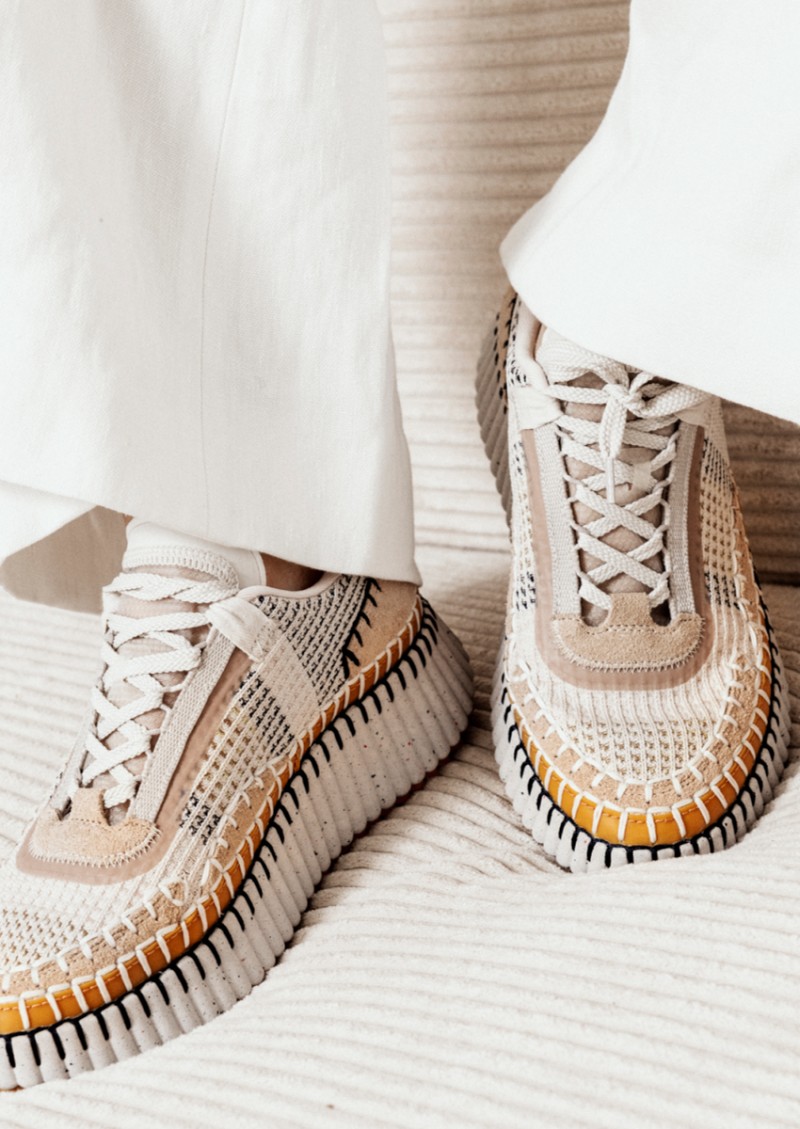 Baskets basses Nama en résille Biscotti Beige Chloé Baskets basses Nama en résille Biscotti Beige Chloé