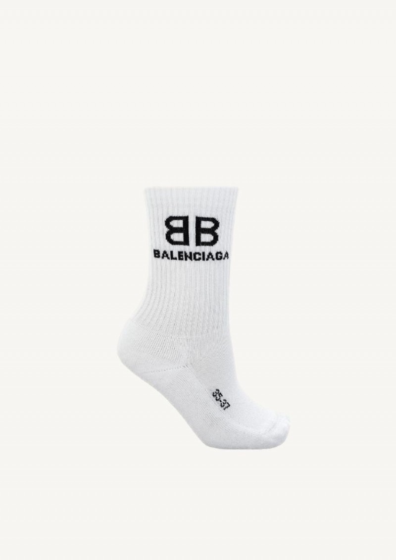 Chaussettes BB blanches et noires - Balenciaga | Département Féminin