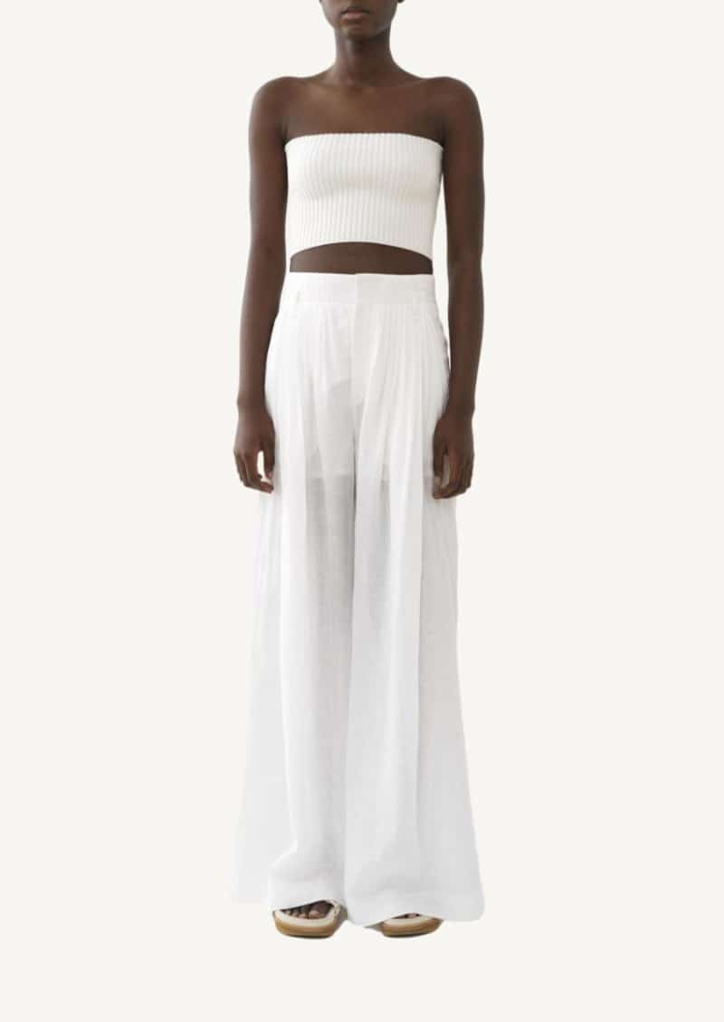 White wide pants
