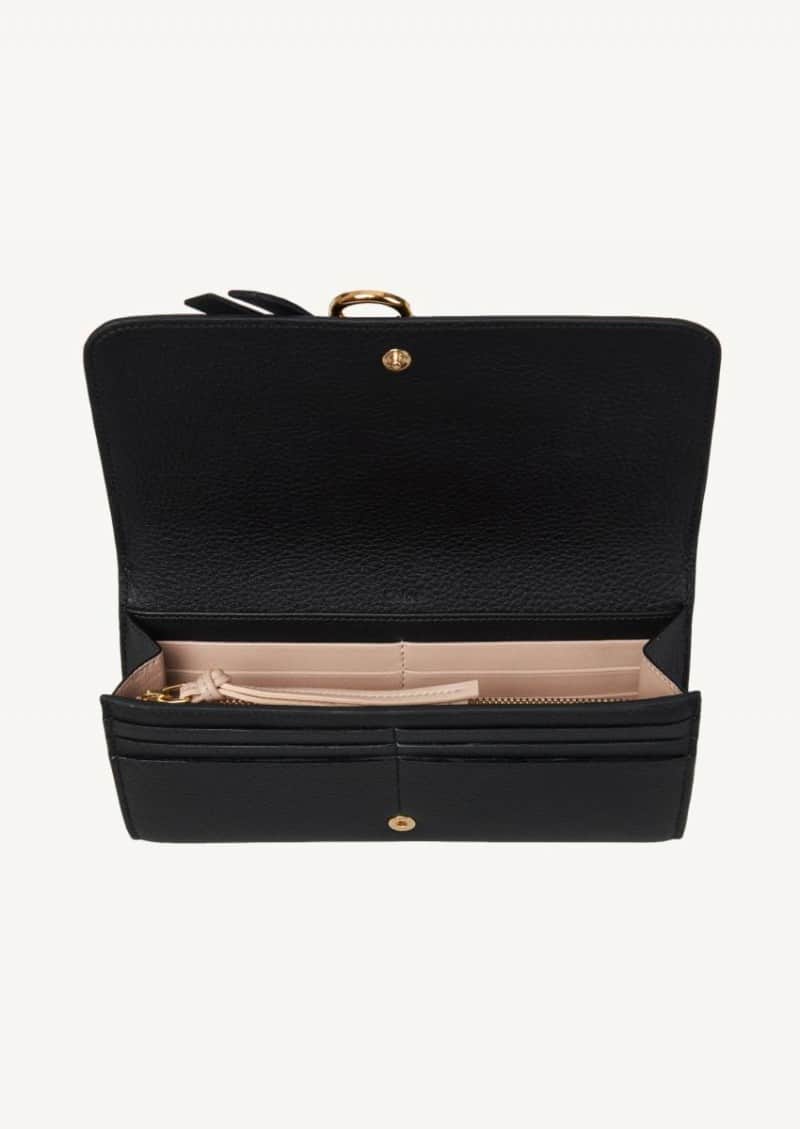 Black Wallet with flap Alphabet