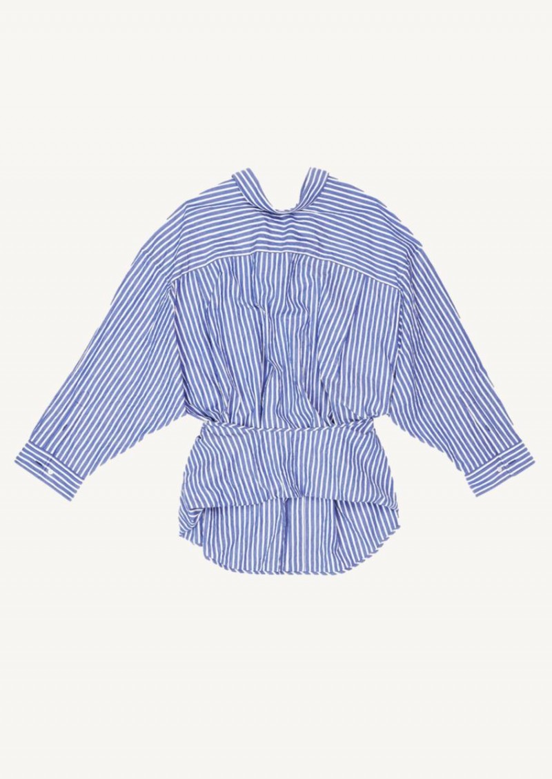 Blue and white Knotted shirt