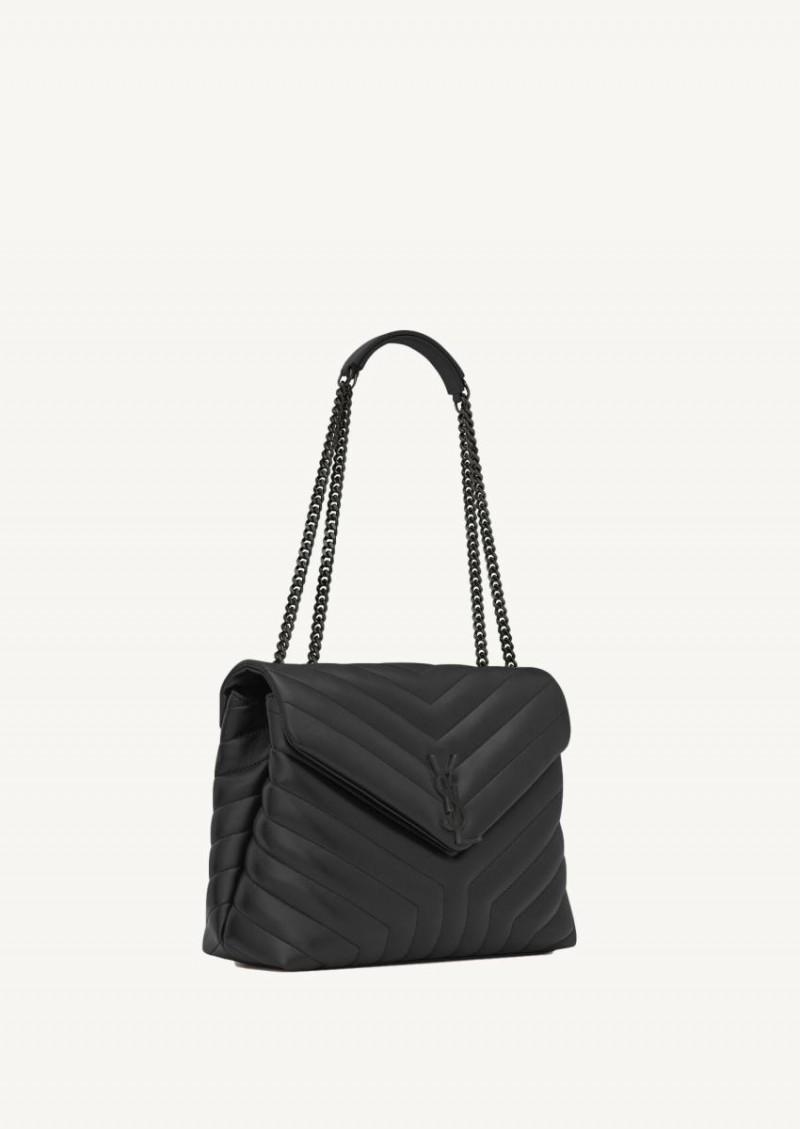 Black medium Loulou bag with black details