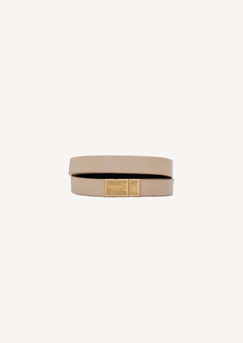 Beige double turn Opyum bracelet with gold finish