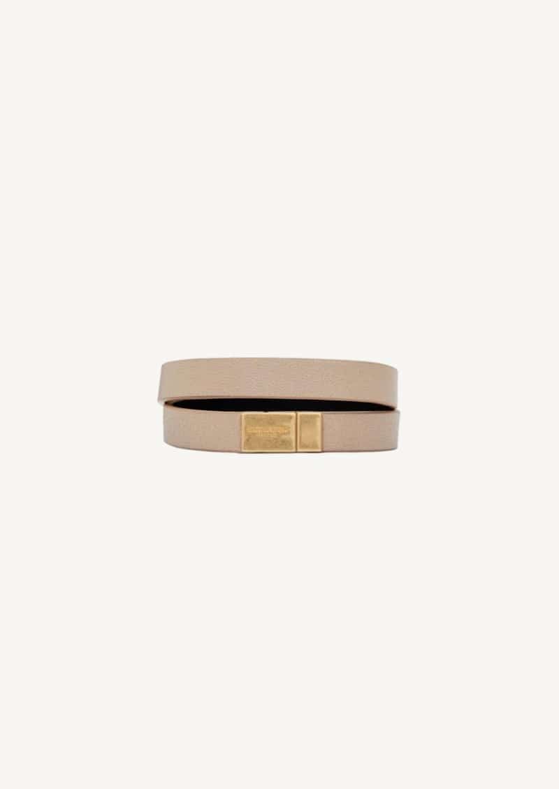 Bracelet Opyum double tour beige finitions or