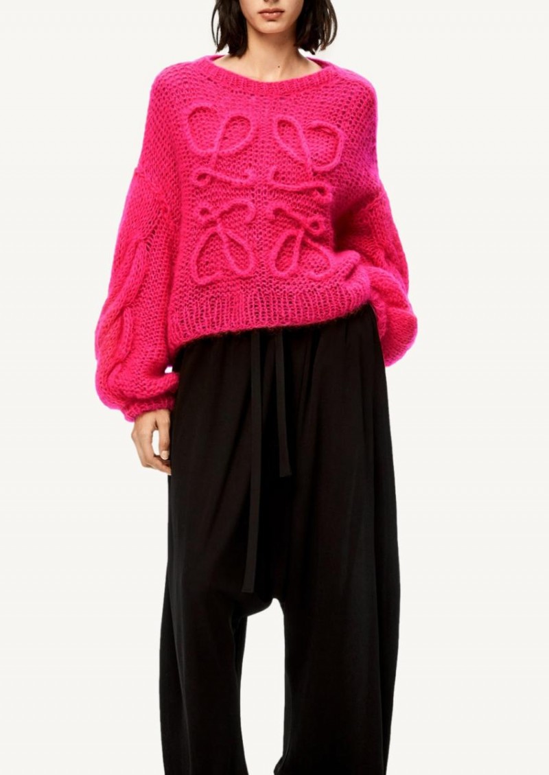 Fluo pink Anagramme sweater in mohair