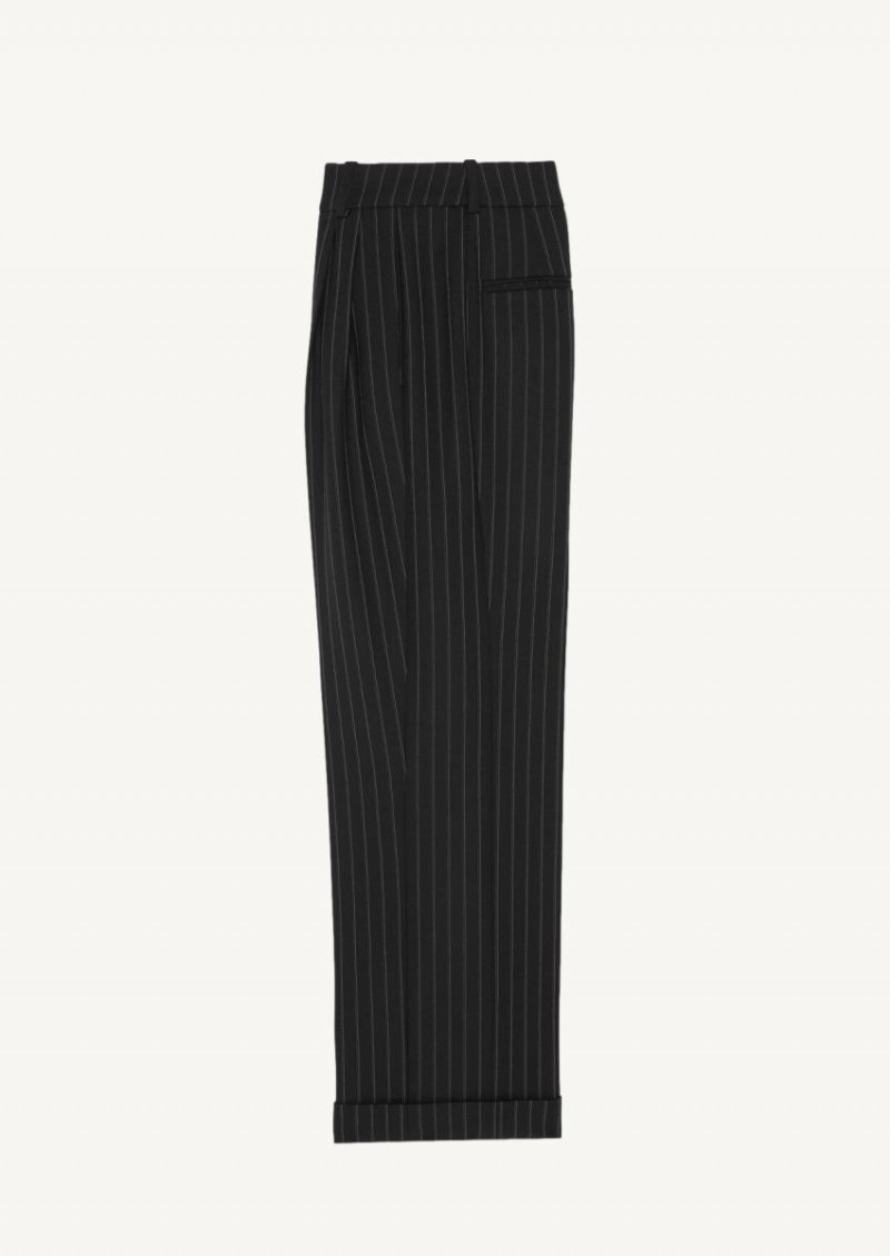 Pantalon rayée noir craie