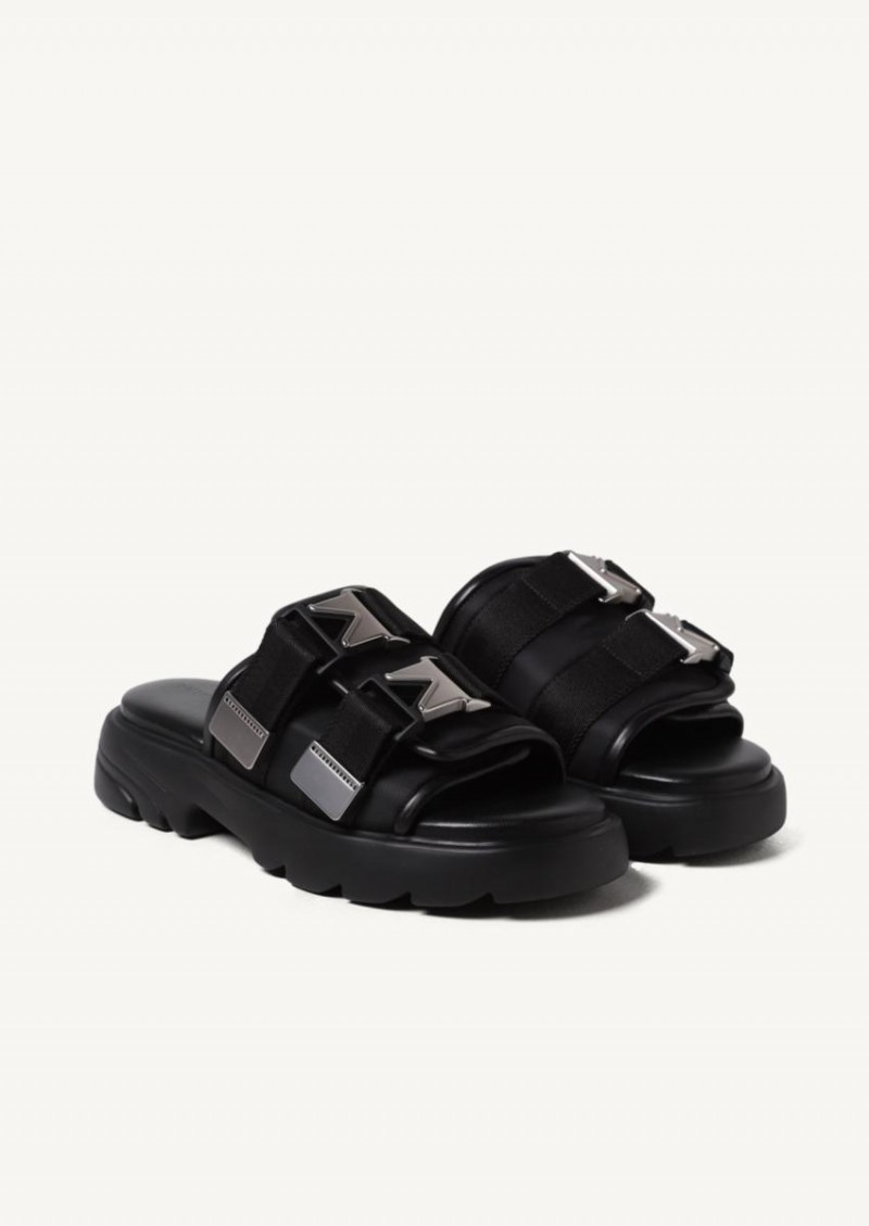Black Flash Flat Sandals