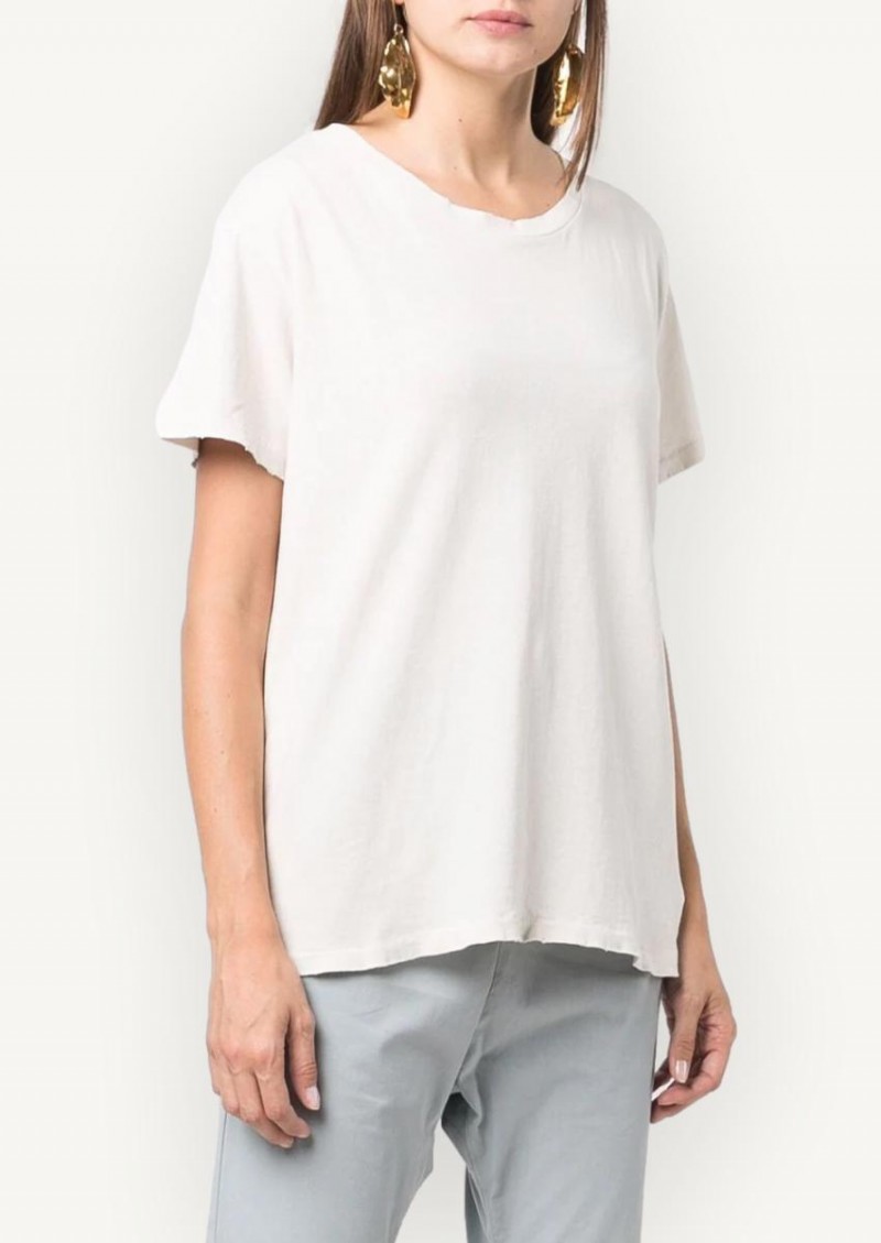 White drop shoulder effect t-shirt