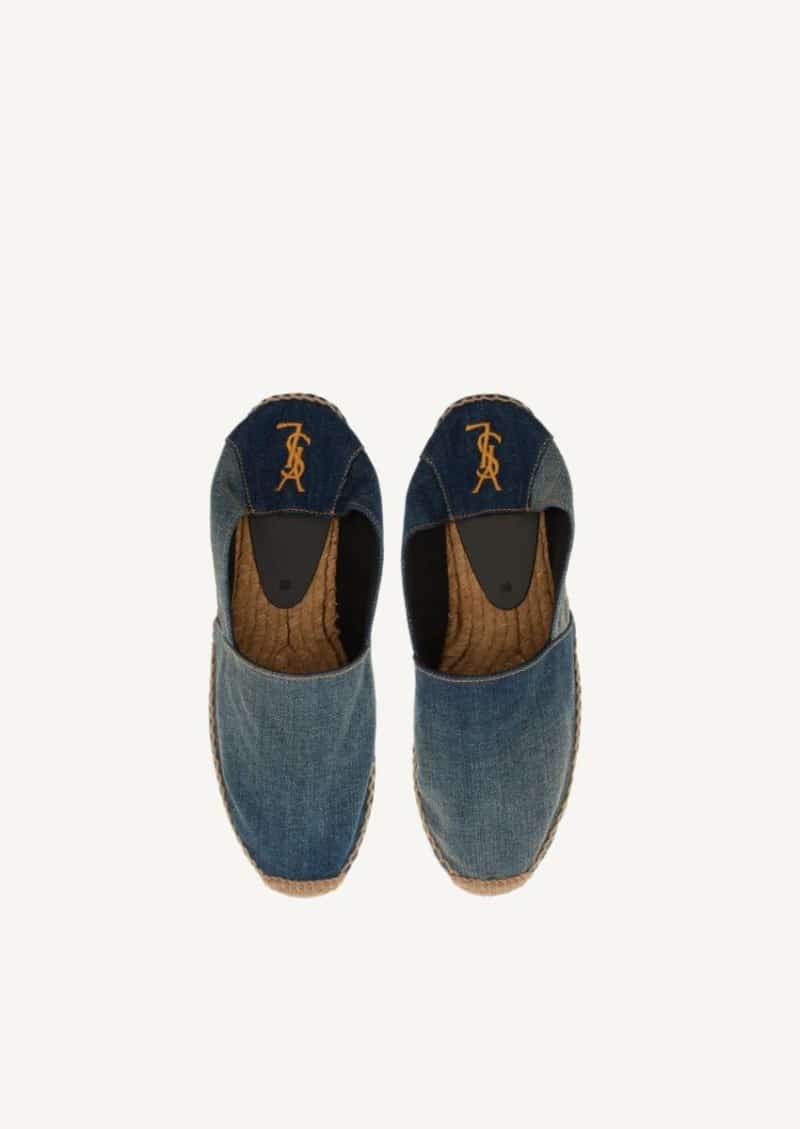 Deep blue jeans embroidered espadrilles YSL