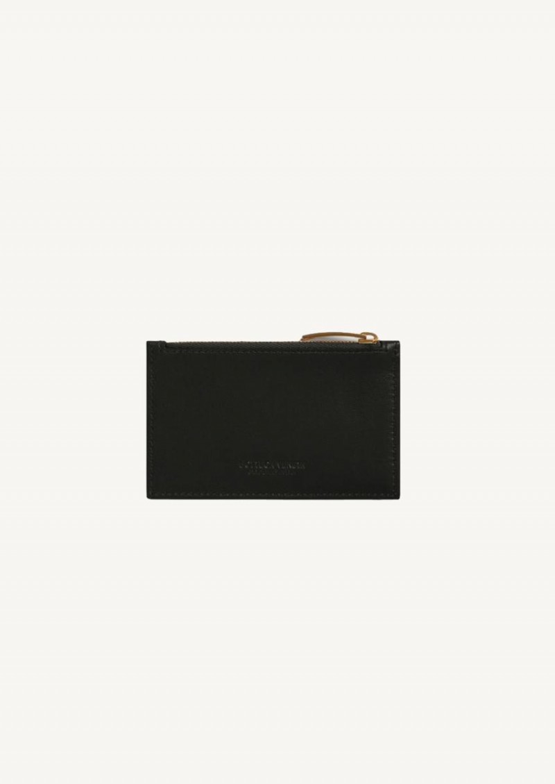 Black Intrecciato zipped card case