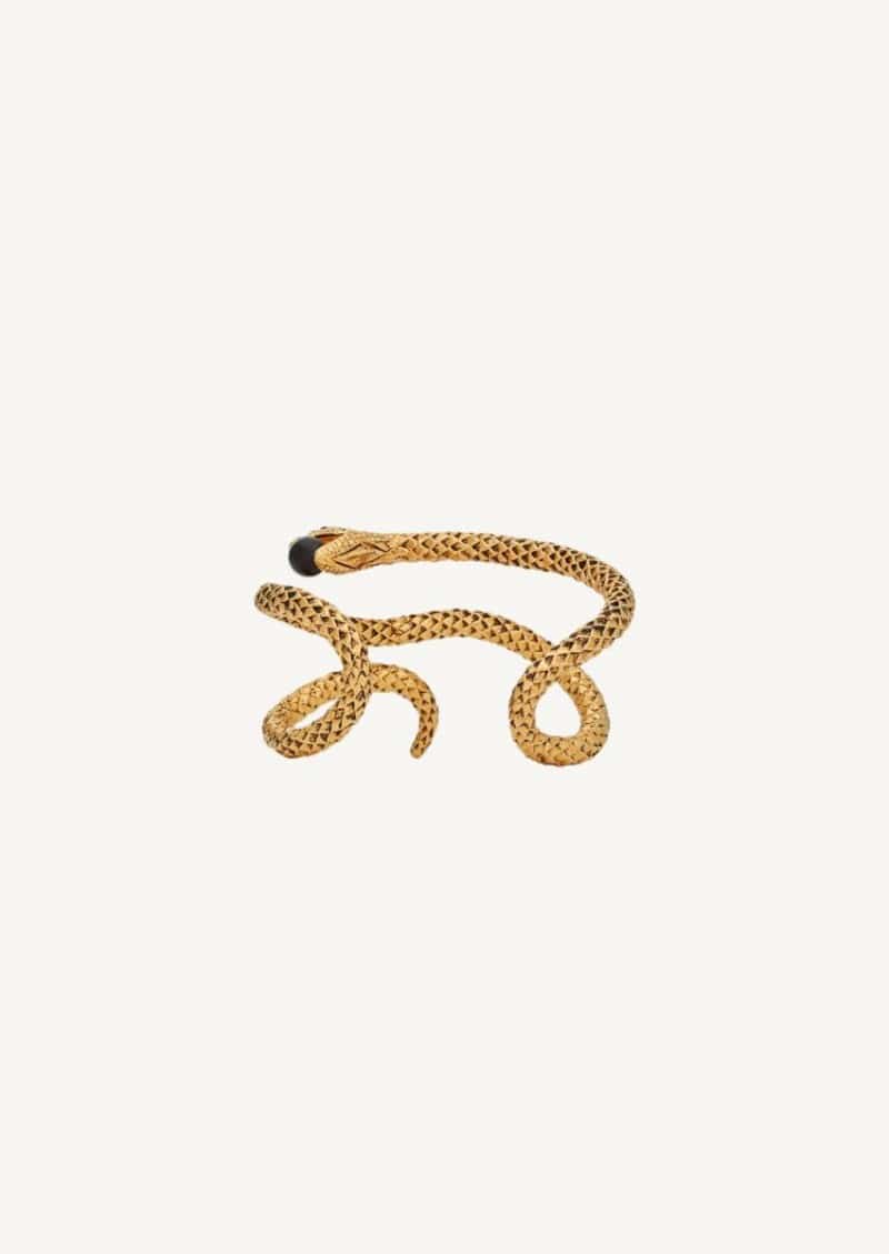 Manchette serpent en métal doré