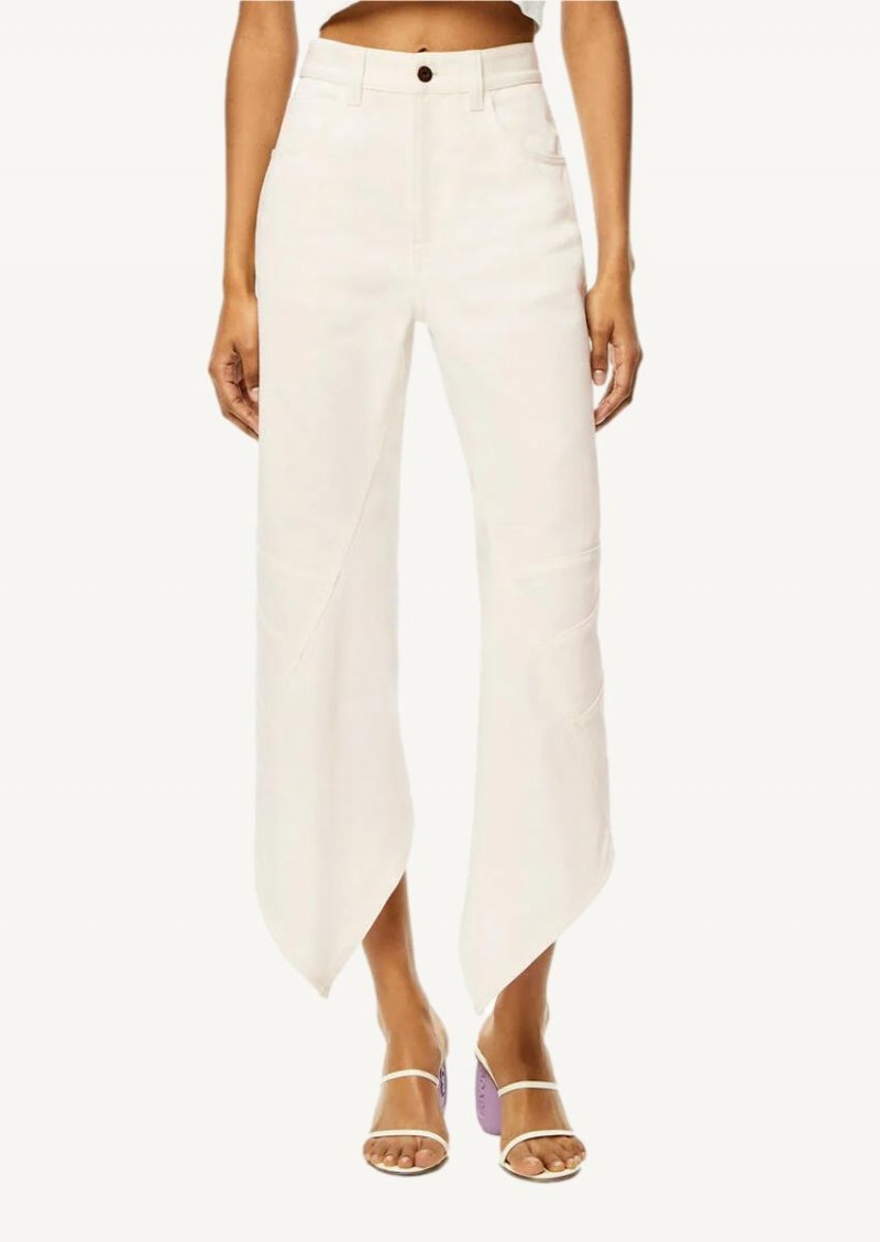 White asymmetric jeans