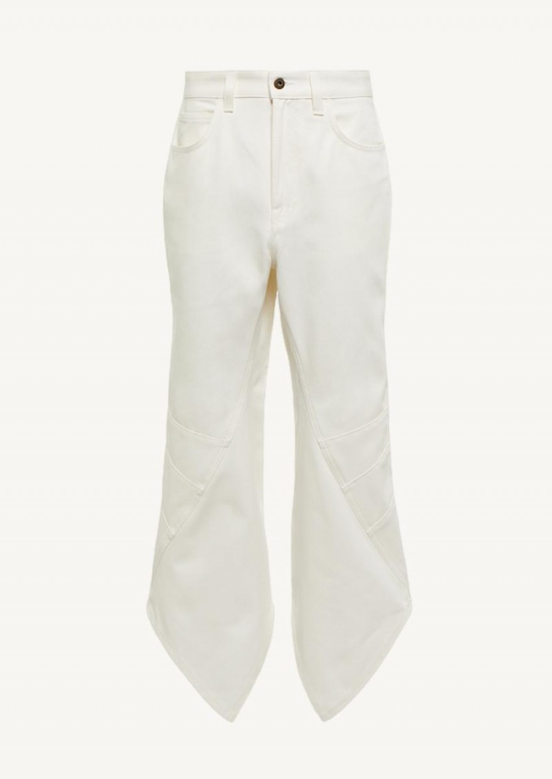 White asymmetric jeans