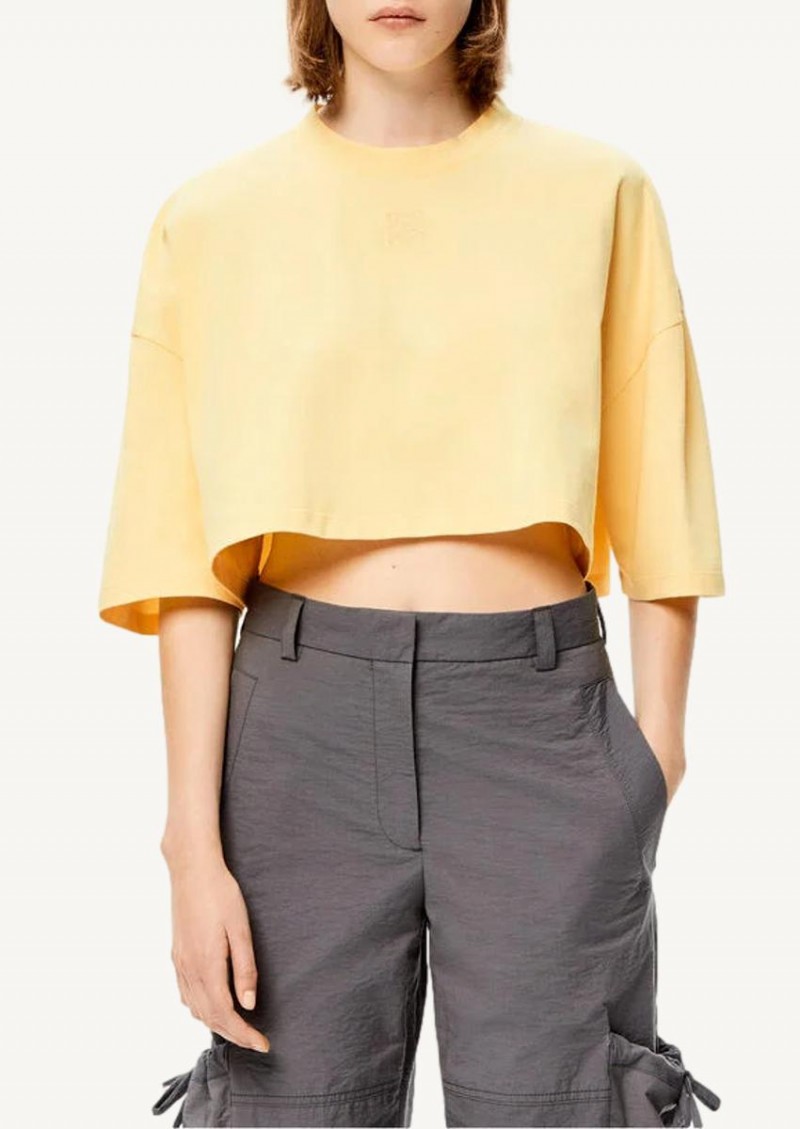 Light yellow cropped Anagram T-shirt