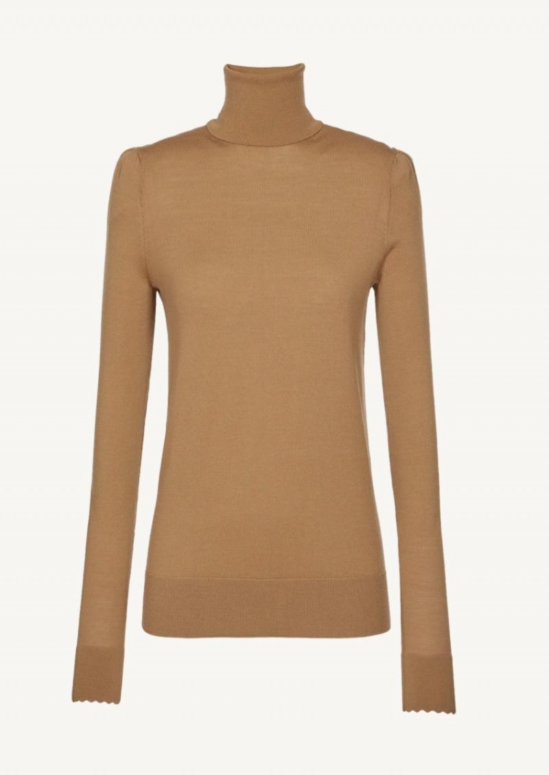 Pull col roulé worn brown