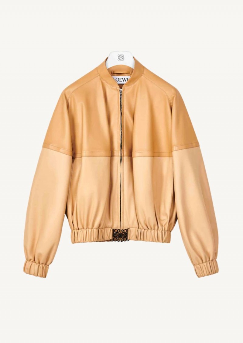 Beige and dans bomber jacket