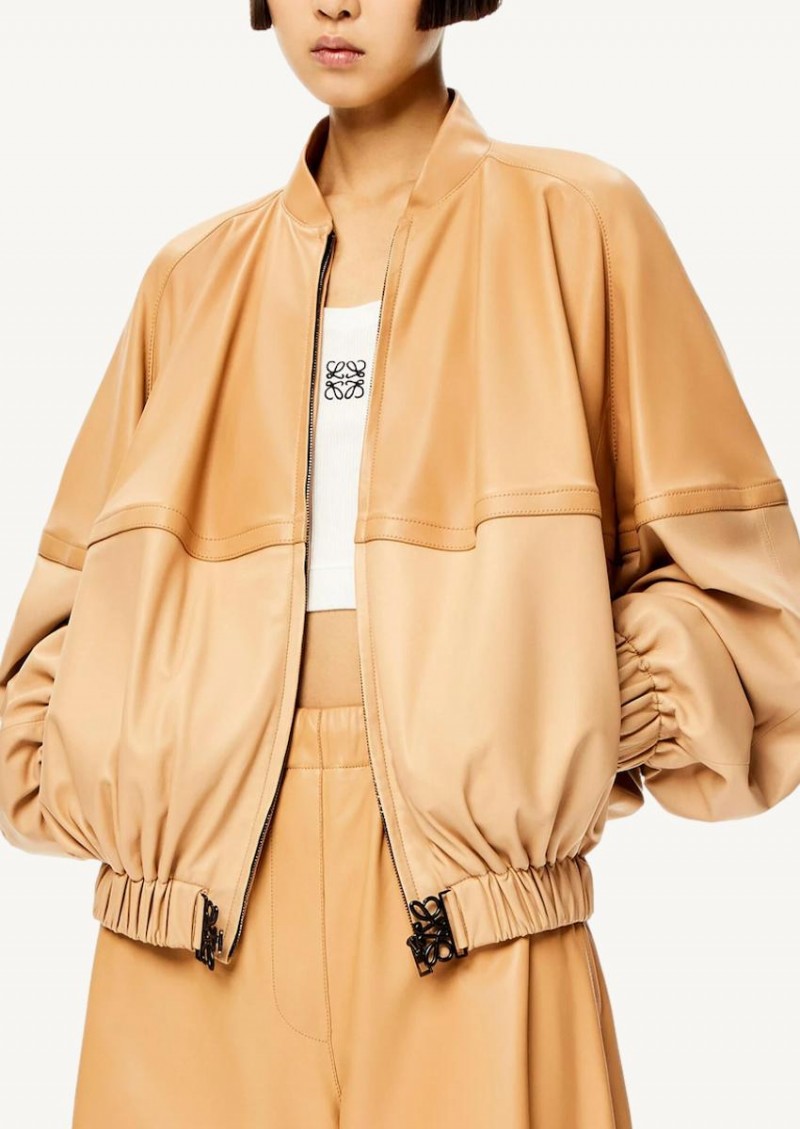 Beige and dans bomber jacket