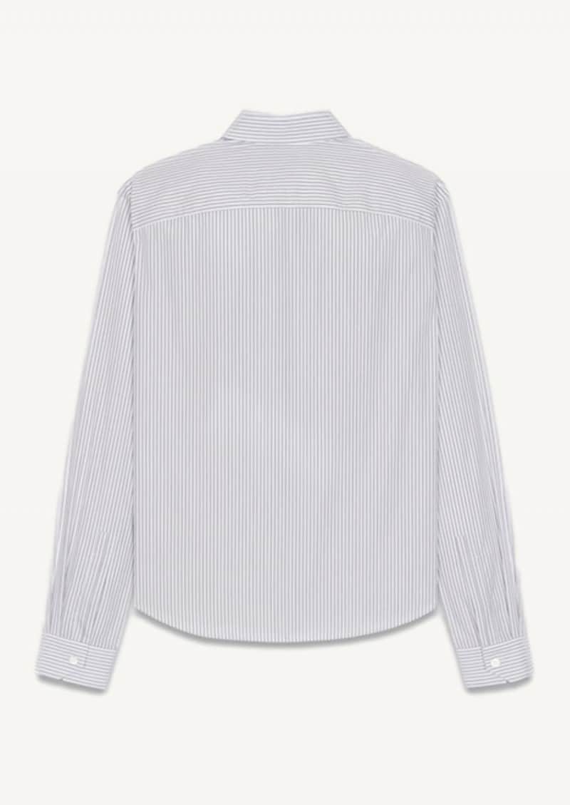 Chemise monogramme à rayures blanche
