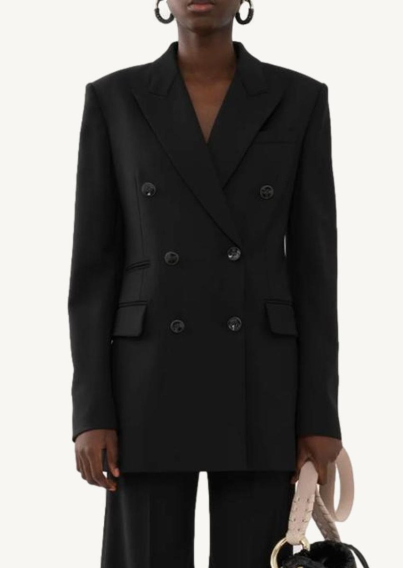 Black double-breasted blazer jacket