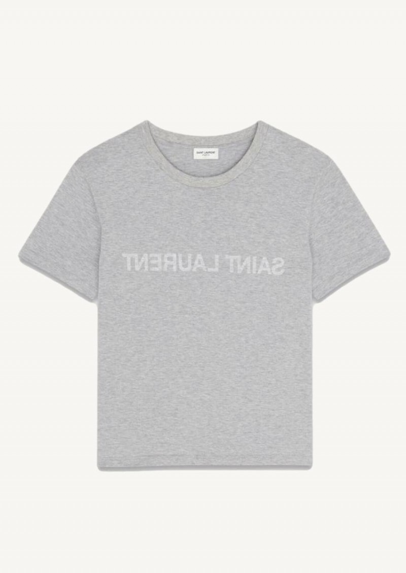T-shirt Saint Laurent reversed gris chiné
