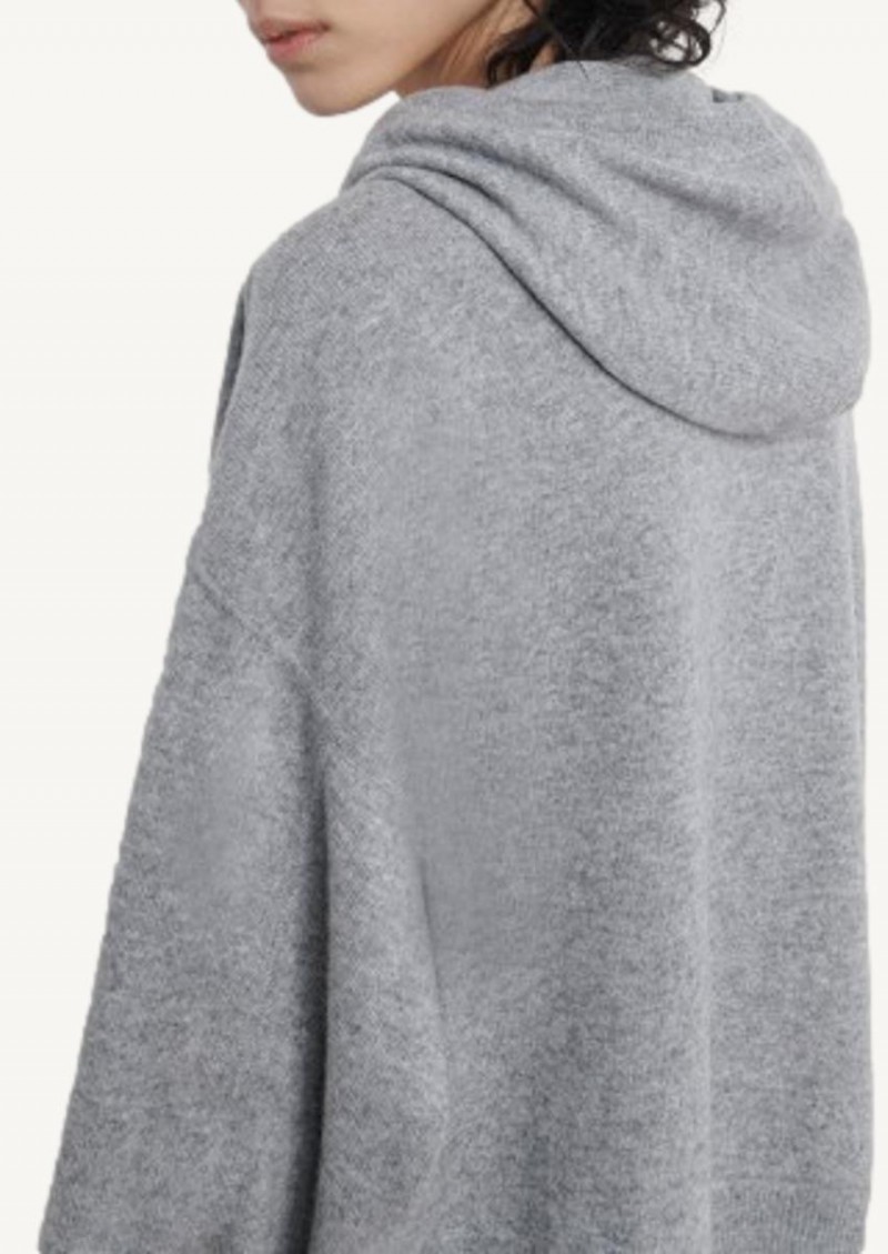 Linosa grey cashmere hoodie