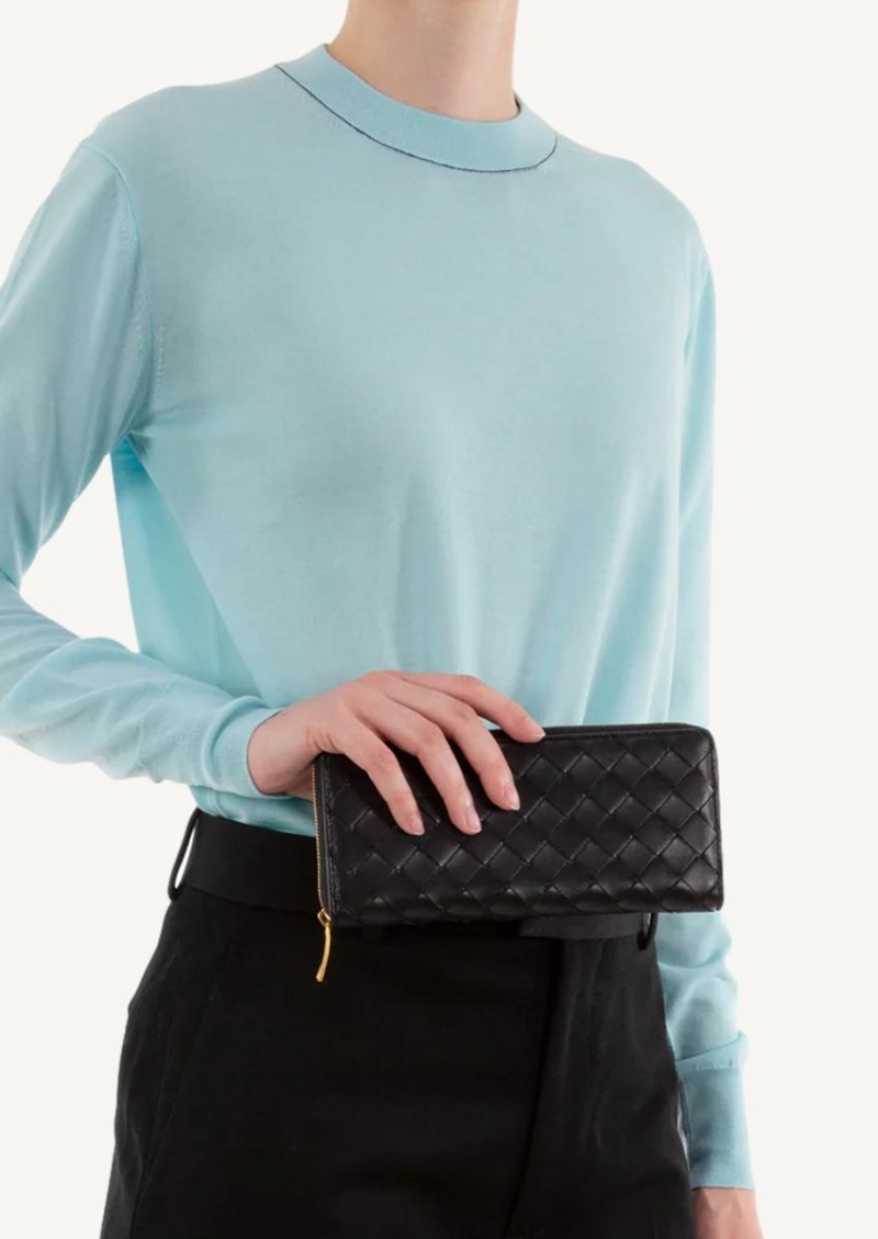Black and gold leather wallet