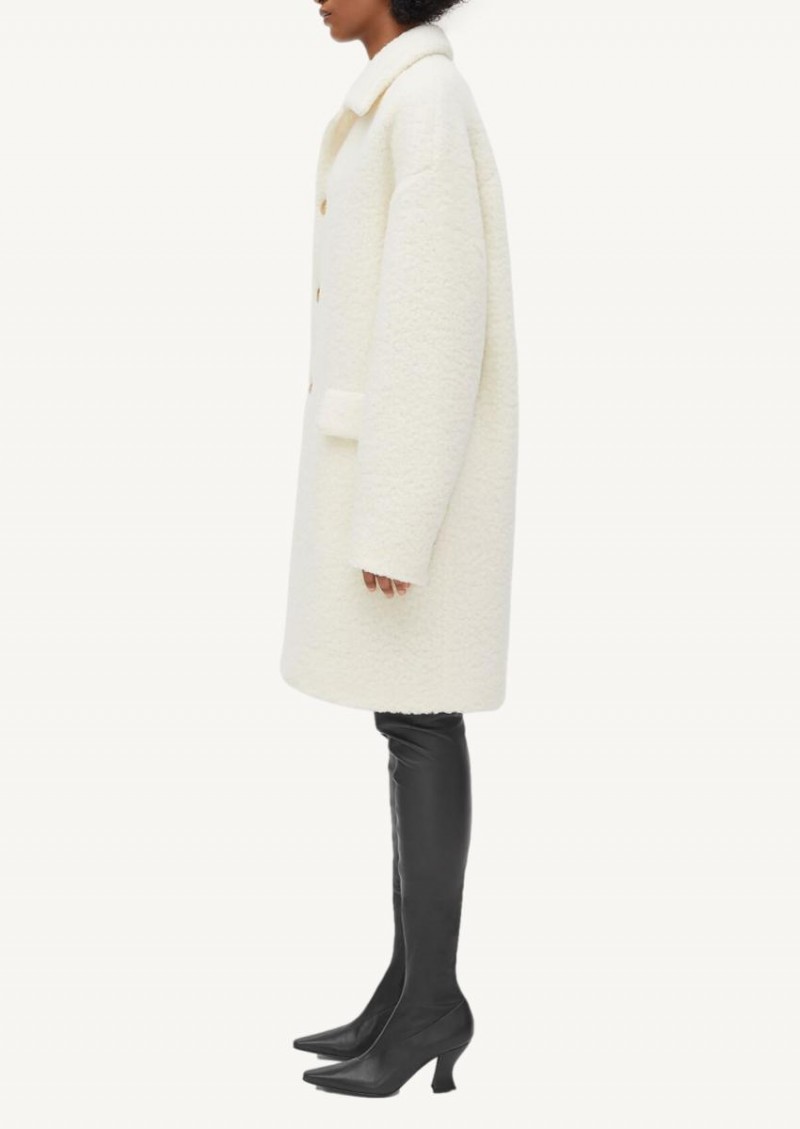 White wool and mohair coat