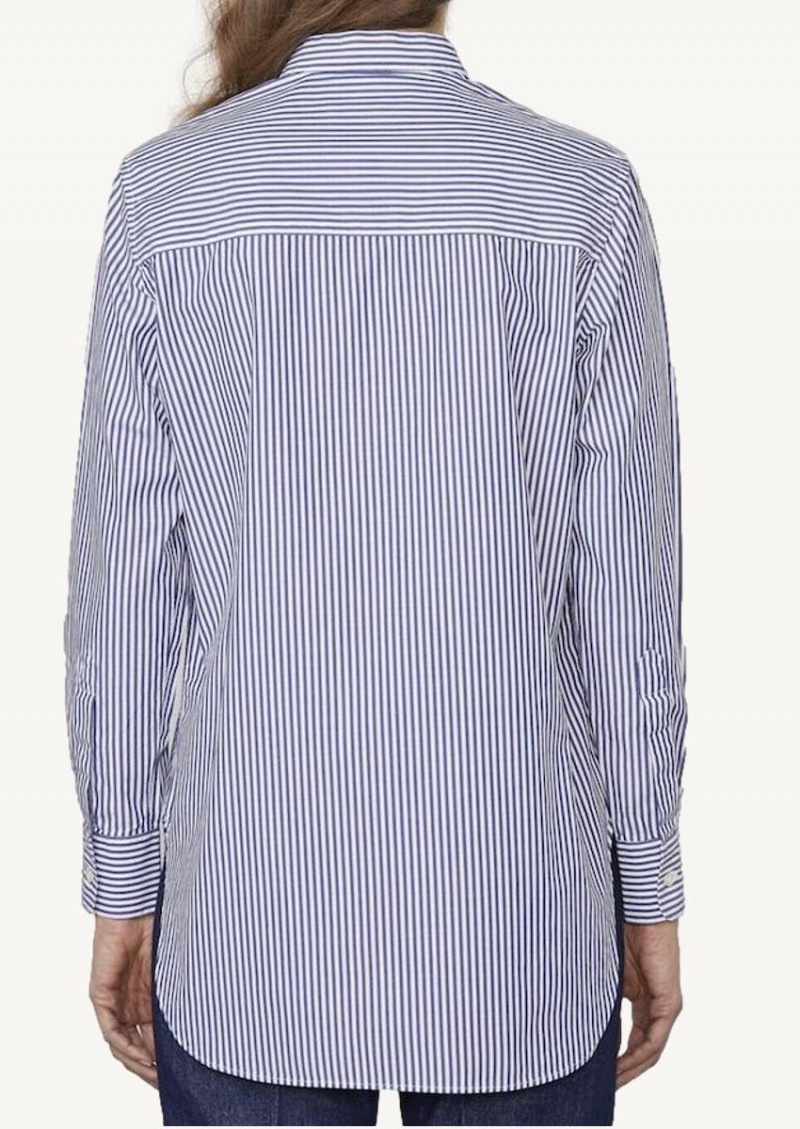 Chemise Amelia blanche et bleu
