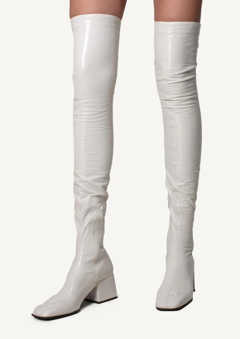 Vinylac Tight Boots off white 
